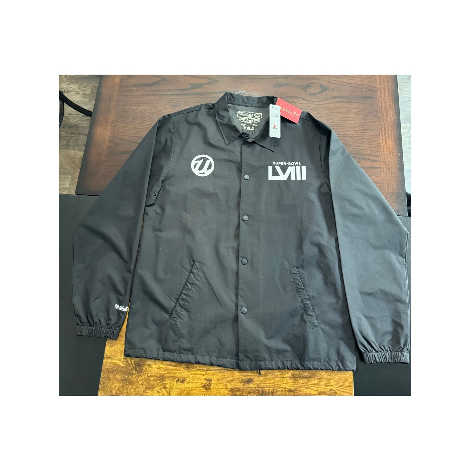 Usher Super Bowl Lviii Coaches Jacket Size Xxl New With Tags Black & White Nfl